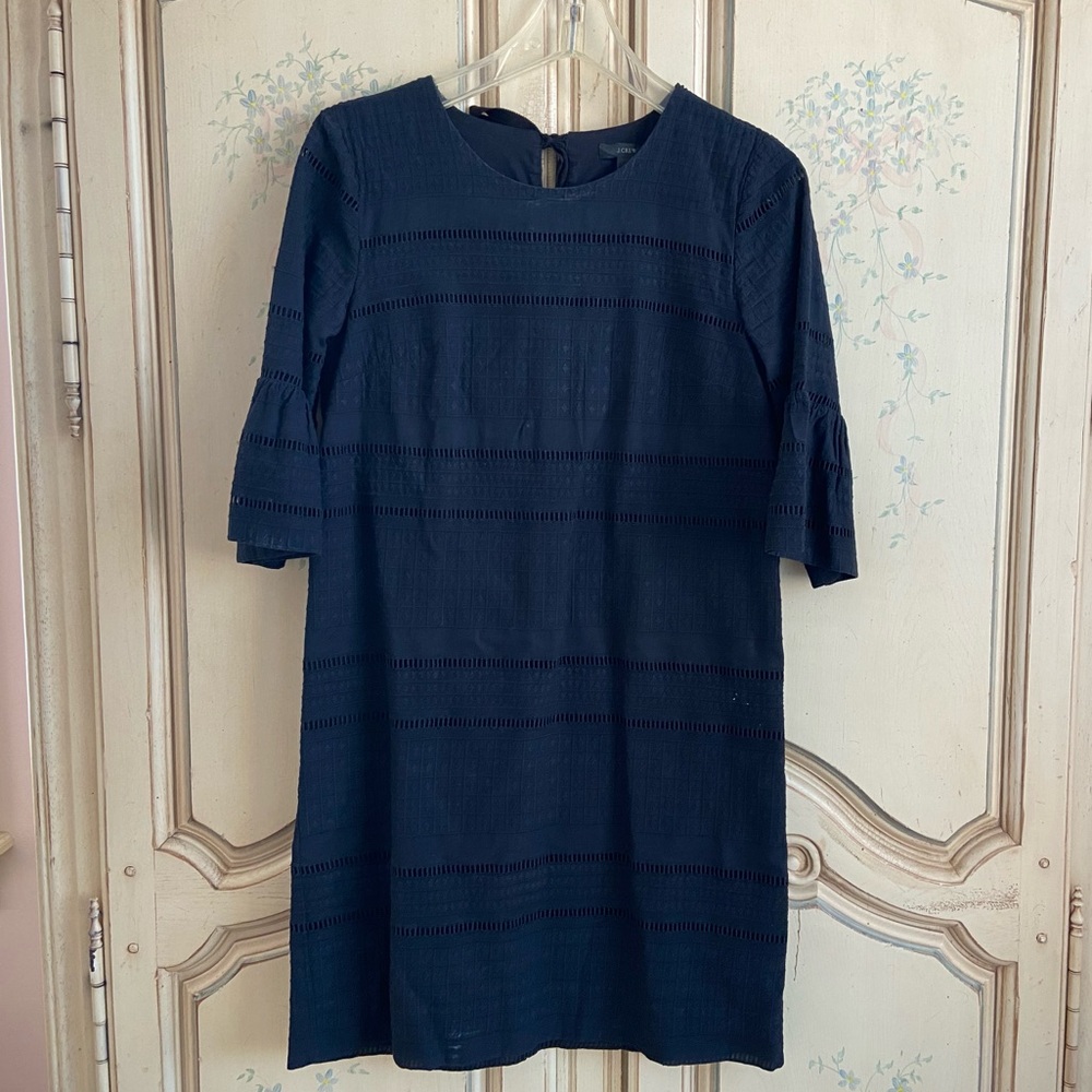 J CREW black eyelet dress